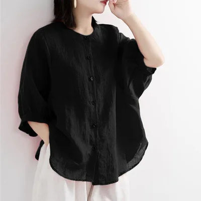 Cora Women's Shirt | Relaxed Fit Linen Blouse, Breathable & Comfortable