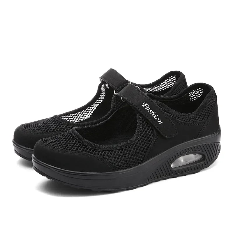 Women's Light Fashion Breathable Mesh Wedge Heels Shoes Casual Outdoor Sports Running Designer Sneakers