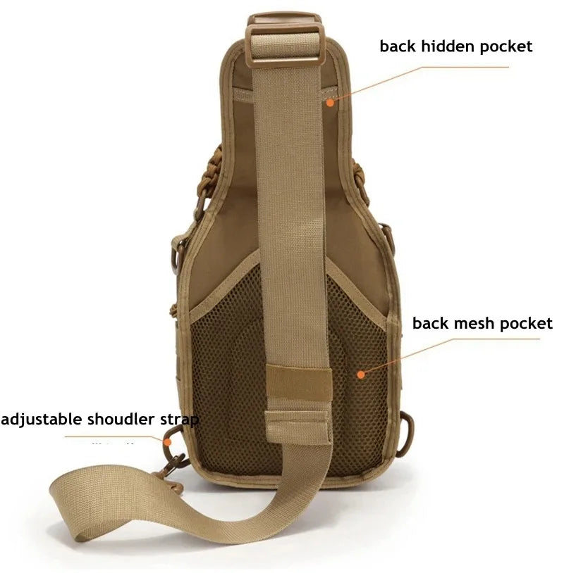Trek Tactical Shoulder Bag | Waterproof Fabric, Adjustable Sling Strap