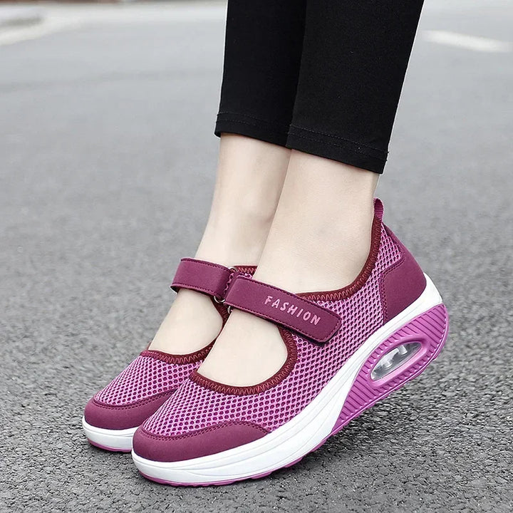 Women's Light Fashion Breathable Mesh Wedge Heels Shoes Casual Outdoor Sports Running Designer Sneakers
