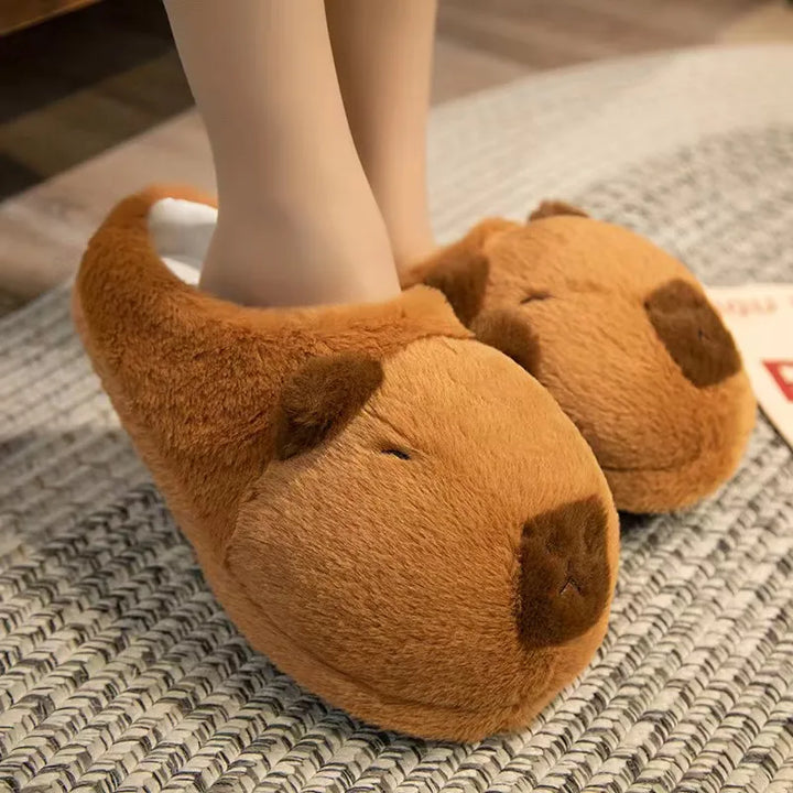 Coco Women's Slippers | Soft Cotton, Non-Slip Capybara Design