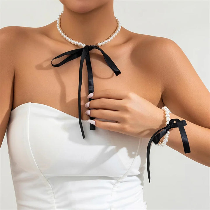Knot Pearl Noir Set