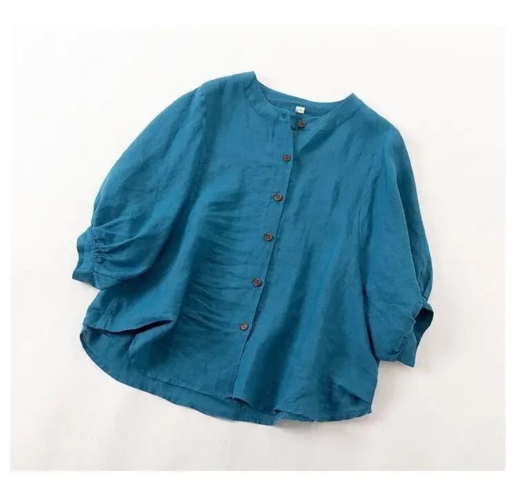 Cora Women's Shirt | Relaxed Fit Linen Blouse, Breathable & Comfortable