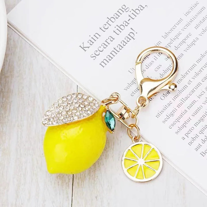 Handbag Jewelry Ornaments Lemon Keychain Alloy 3D Crafts Simulation Lemon Pendant Sweet Cute Lemon Charms Lady/Women