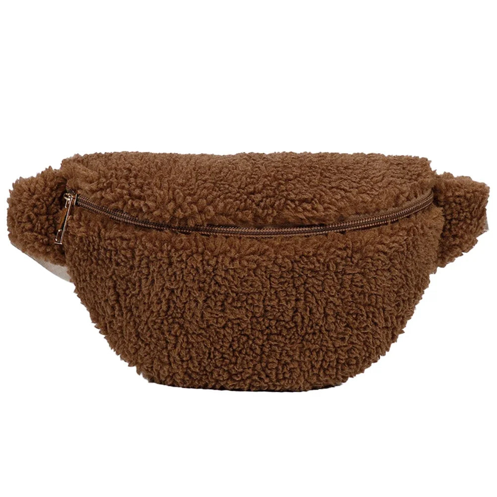 Furilo Women's Crossbody Bag | Plush Shearling Design, Crescent Shape