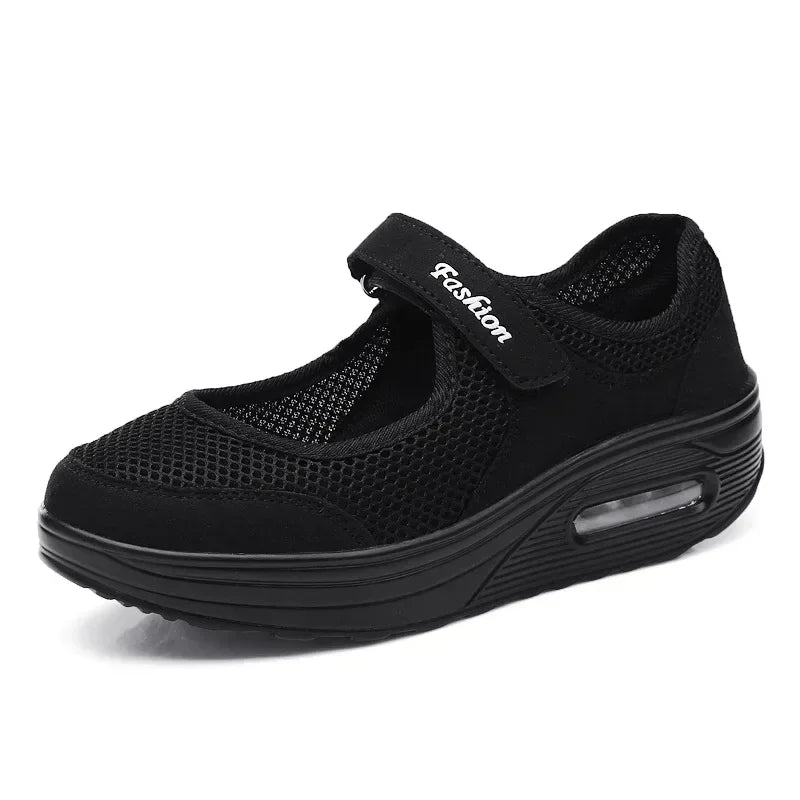 Women's Light Fashion Breathable Mesh Wedge Heels Shoes Casual Outdoor Sports Running Designer Sneakers
