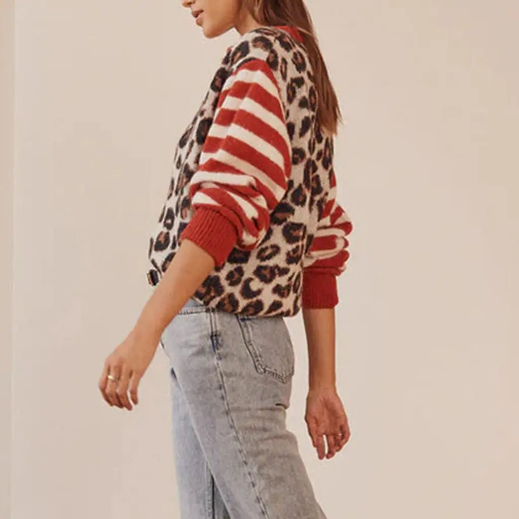 Ulysses Women's Cardigan | Bold Leopard Print, Soft Knit, Relaxed Fit