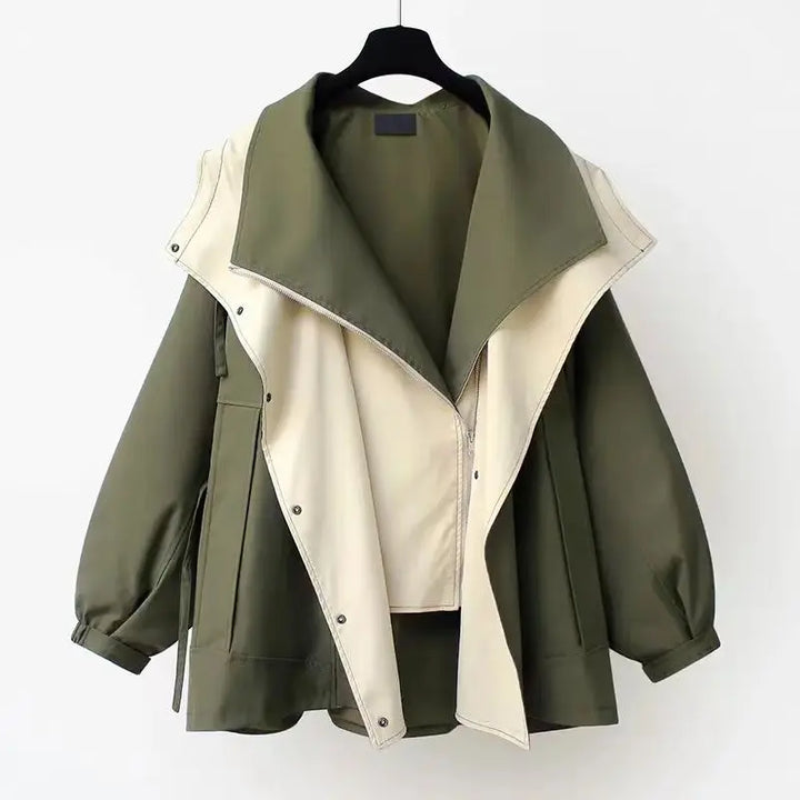 Sleek Women's Windbreaker Coat | Waterproof, Breathable Polyester Blend