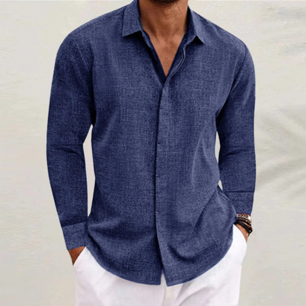 Eli Men's Linen Button Down Shirt | Breathable Fabric, Tailored Fit
