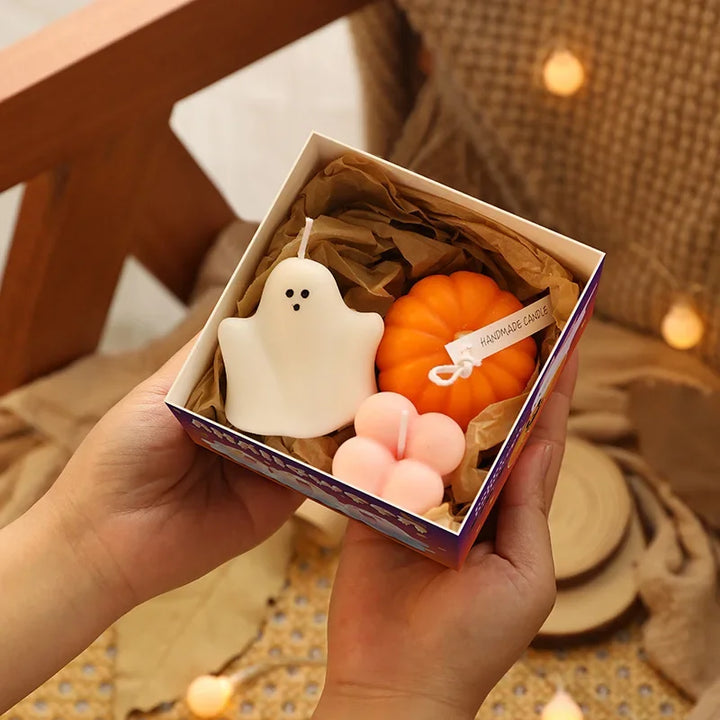Glimmer Halloween Candle Set | Pumpkin & Ghost Shapes