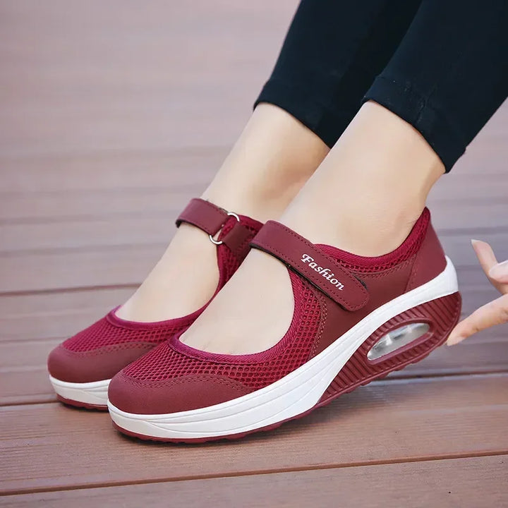 Women's Light Fashion Breathable Mesh Wedge Heels Shoes Casual Outdoor Sports Running Designer Sneakers