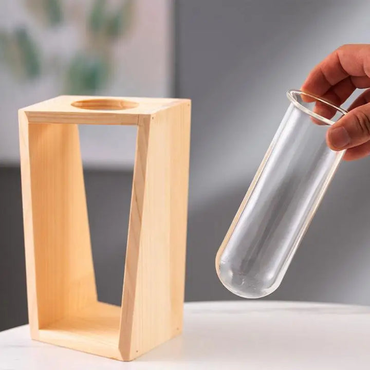 Elderon Wooden Vase | Minimalist Hydroponic Display