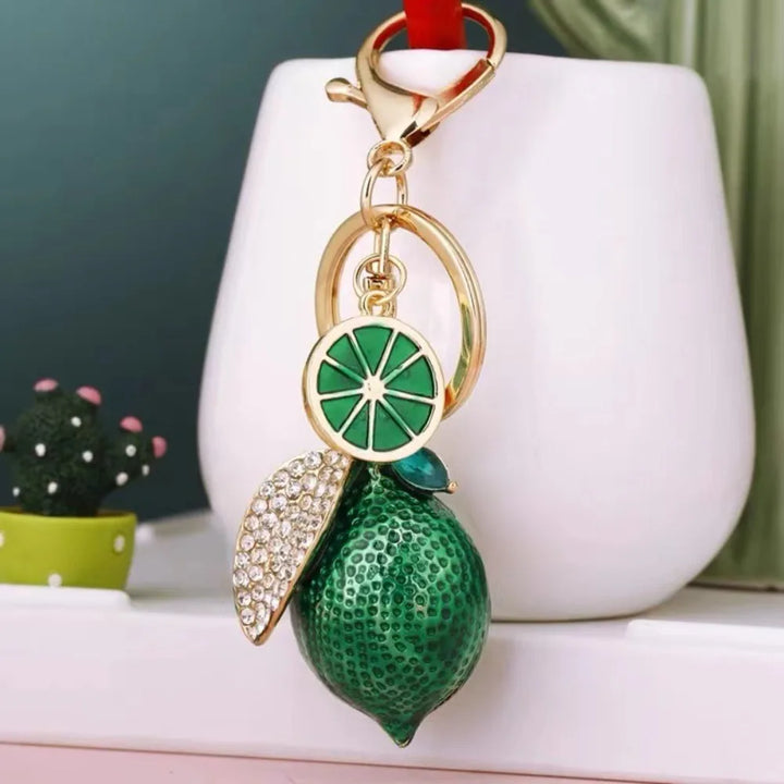 Handbag Jewelry Ornaments Lemon Keychain Alloy 3D Crafts Simulation Lemon Pendant Sweet Cute Lemon Charms Lady/Women
