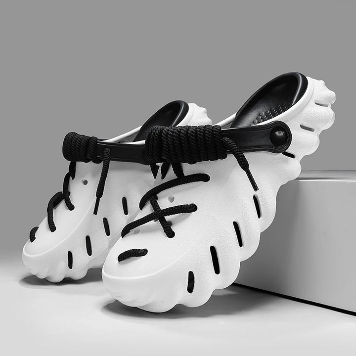 Brevon Women's Clogs | Customizable Laced Design, Lightweight Foam