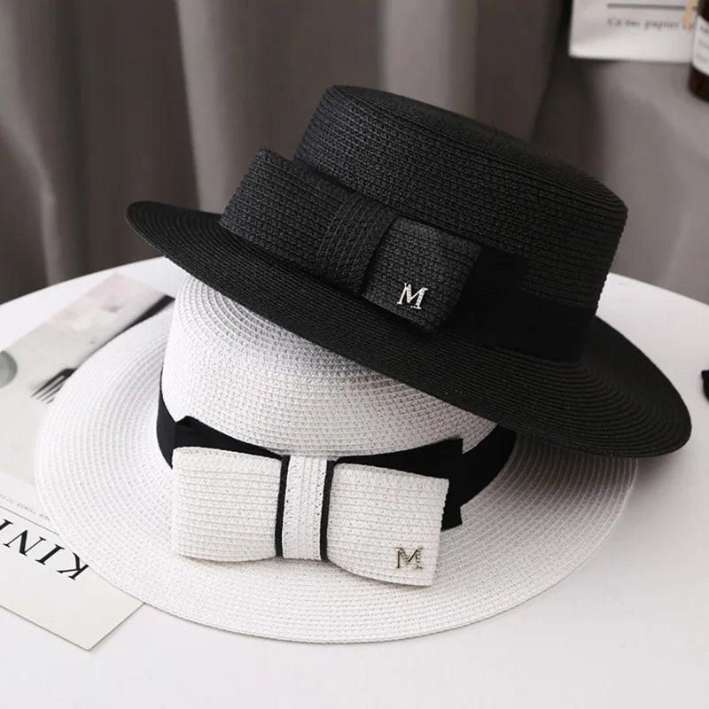 Malletto Women's Bowknot Sun Hat | Elegant Wide Brim for Beach and Summer Wear
