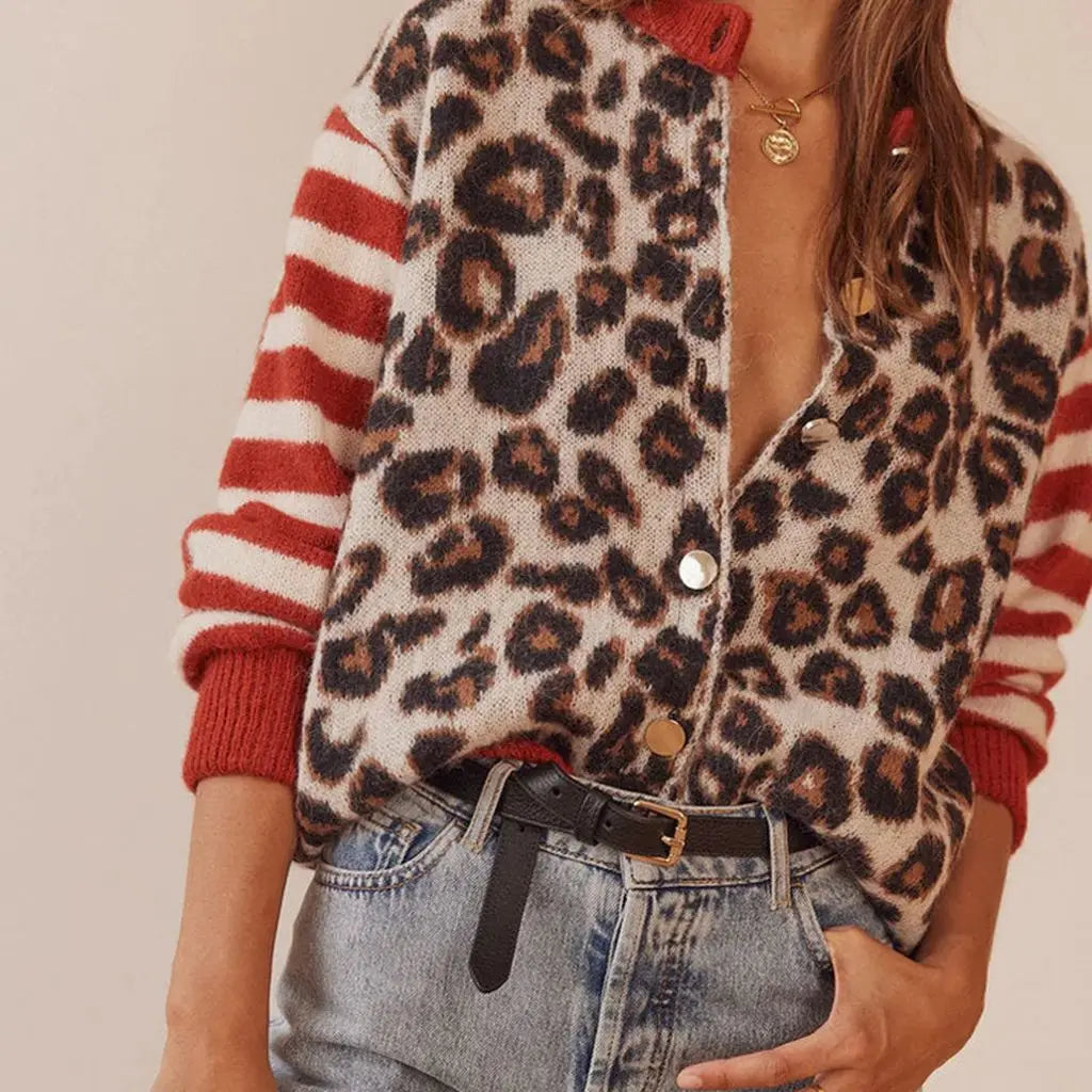 Ulysses Women's Cardigan | Bold Leopard Print, Soft Knit, Relaxed Fit