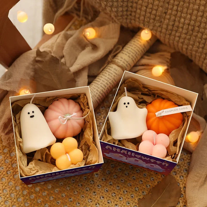 Glimmer Halloween Candle Set | Pumpkin & Ghost Shapes