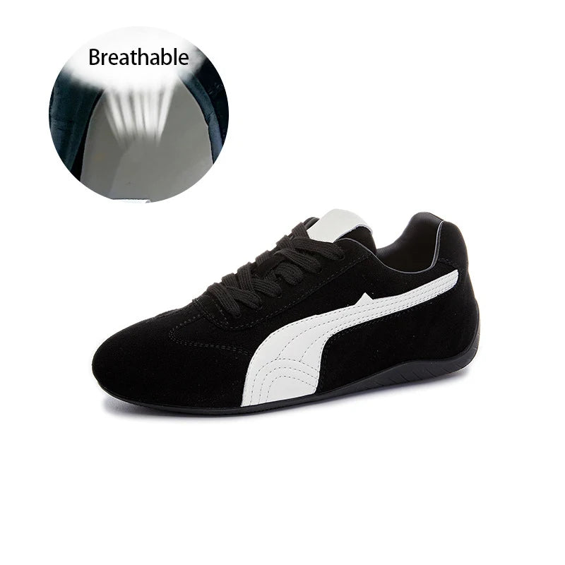 Bella Women's Sneakers | Breathable Cow Suede, Lightweight Leopard Print