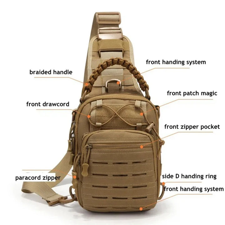 Trek Tactical Shoulder Bag | Waterproof Fabric, Adjustable Sling Strap