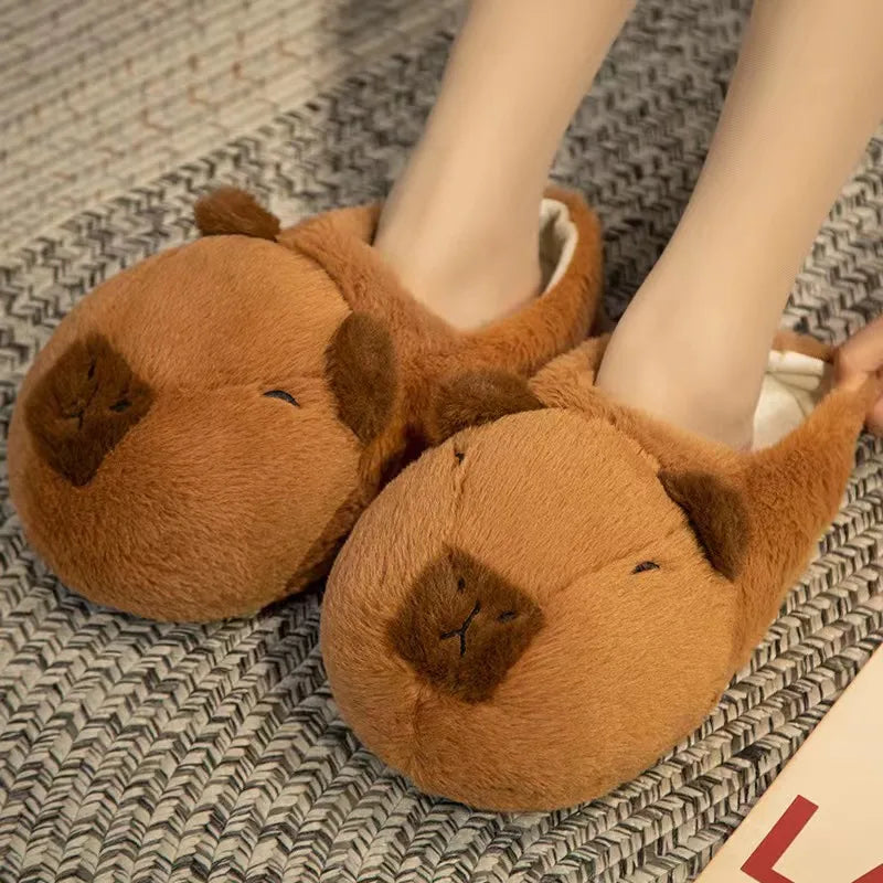 Coco Women's Slippers | Soft Cotton, Non-Slip Capybara Design