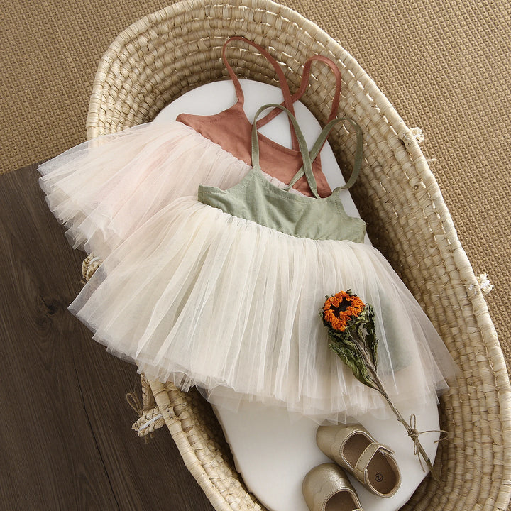 Tina Girls' Twinkle Gown | Breathable Linen, Backless Design