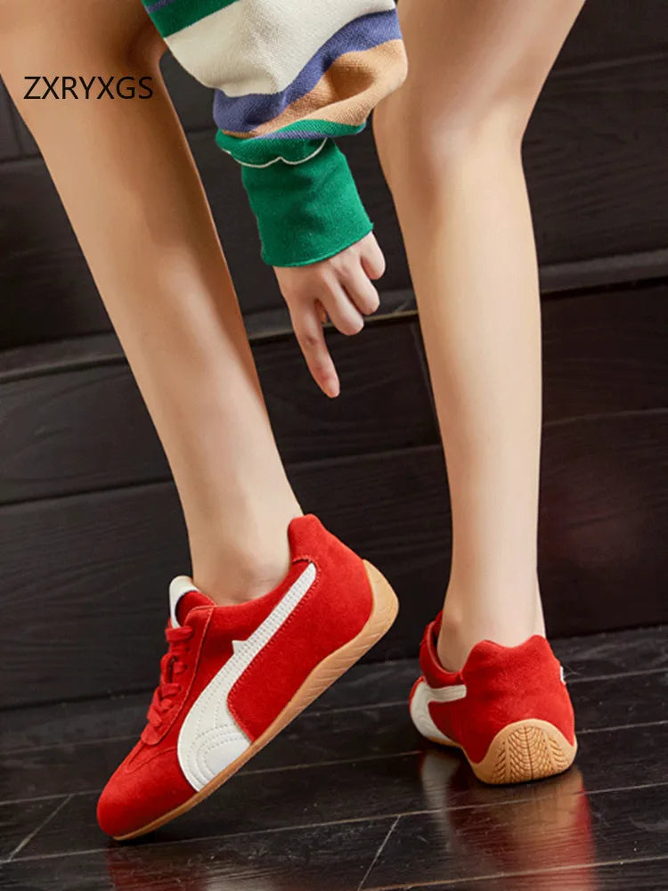 Zara Women's Sneakers | Cow Suede, Trendy Casual Footwear