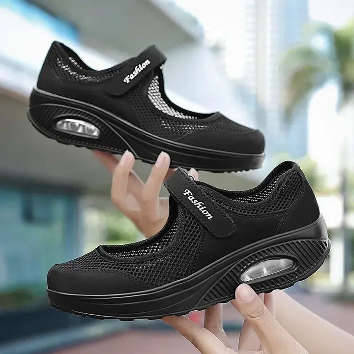 Women's Light Fashion Breathable Mesh Wedge Heels Shoes Casual Outdoor Sports Running Designer Sneakers