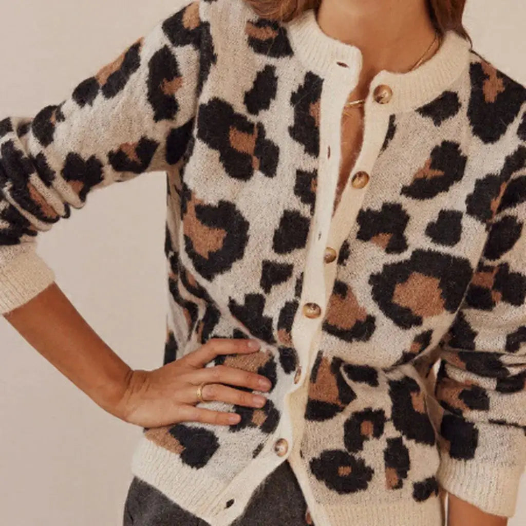 Ulysses Women's Cardigan | Bold Leopard Print, Soft Knit, Relaxed Fit