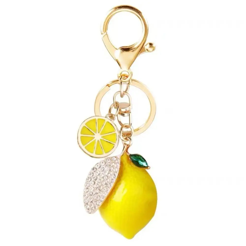 Handbag Jewelry Ornaments Lemon Keychain Alloy 3D Crafts Simulation Lemon Pendant Sweet Cute Lemon Charms Lady/Women