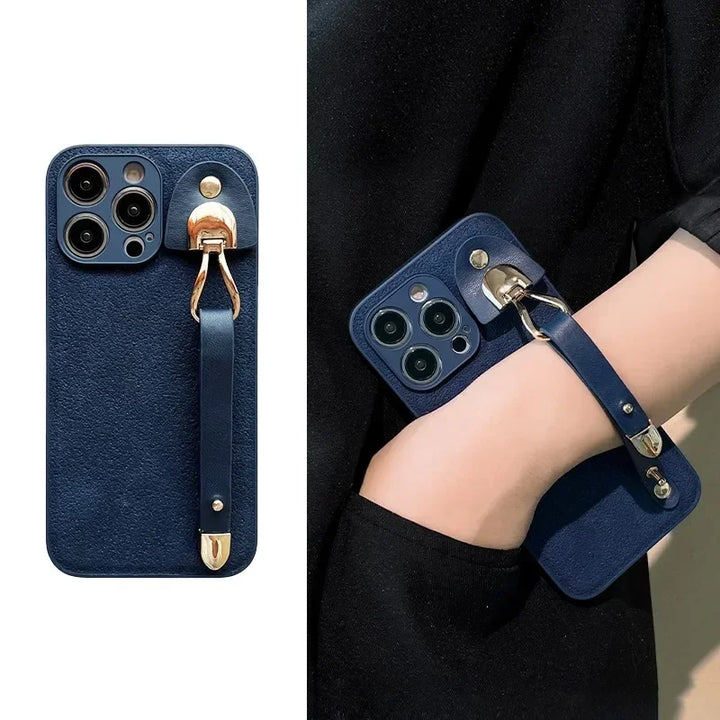 Lorenzo Leather Phone Case | Genuine Leather, Shockproof with Wrist Strap