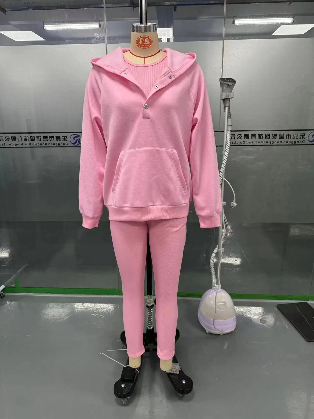 Women's 3 Piece Sports & Leisure Set | Hooded Sweatshirt, Thickened Slim Fit Vest & Pants Streetwear Suit
