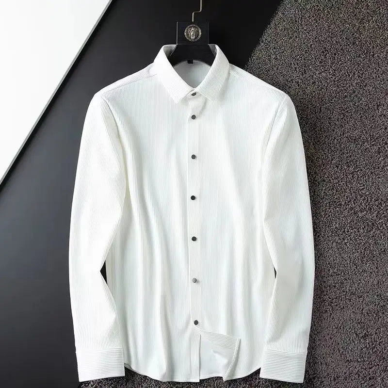 Landon Men's Anti-Wrinkle Shirt | Slim Fit, Vertical Stripes