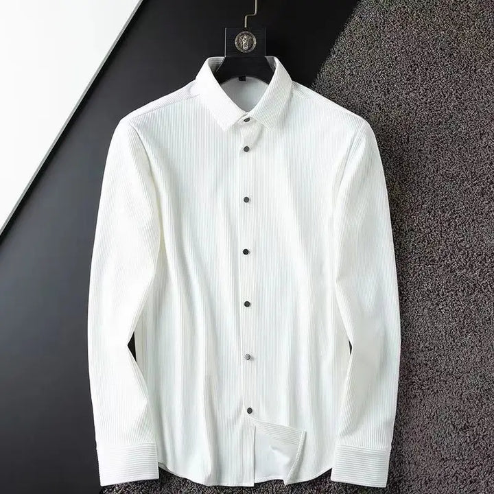Landon Men's Anti-Wrinkle Shirt | Slim Fit, Vertical Stripes