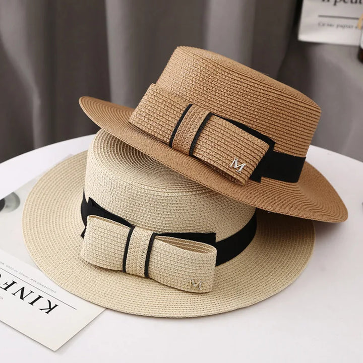 Malletto Women's Bowknot Sun Hat | Elegant Wide Brim for Beach and Summer Wear