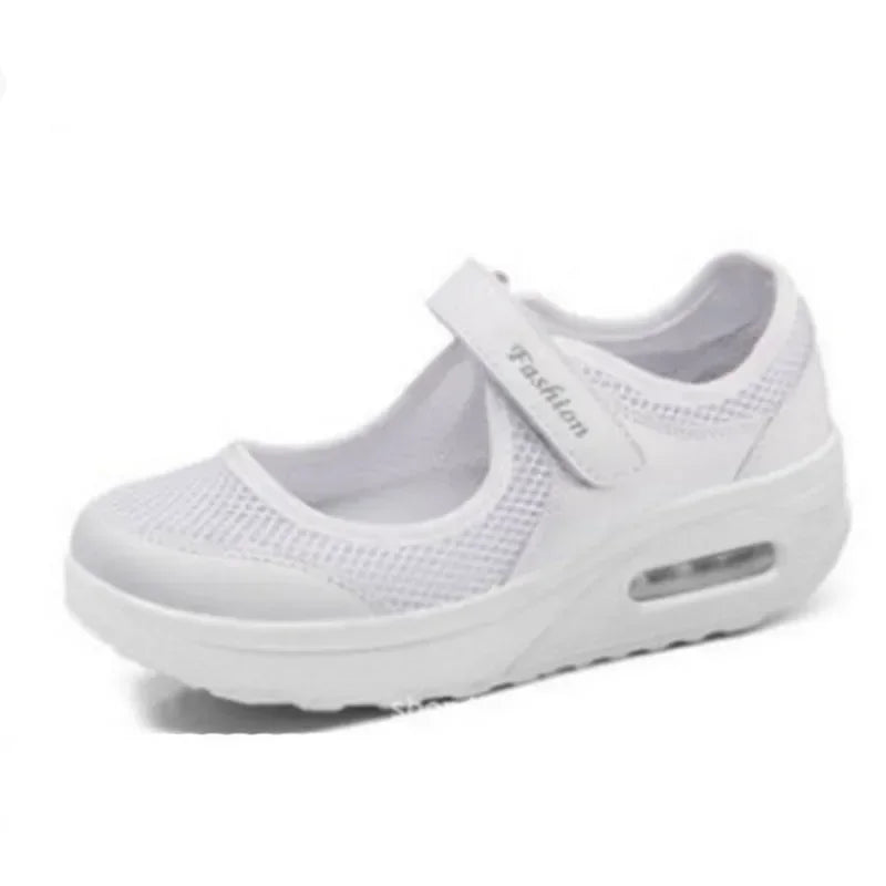 Women's Light Fashion Breathable Mesh Wedge Heels Shoes Casual Outdoor Sports Running Designer Sneakers