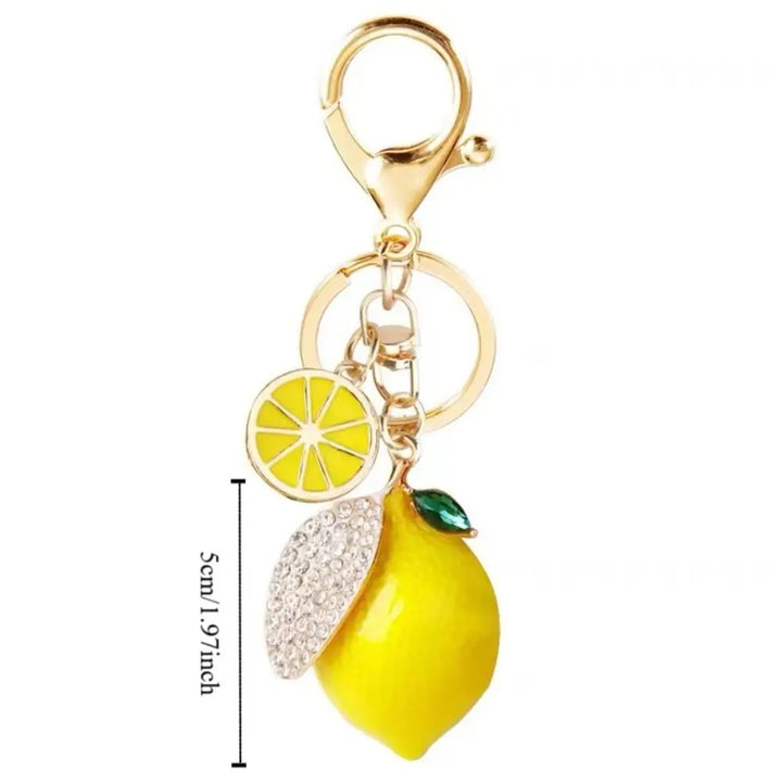 Handbag Jewelry Ornaments Lemon Keychain Alloy 3D Crafts Simulation Lemon Pendant Sweet Cute Lemon Charms Lady/Women