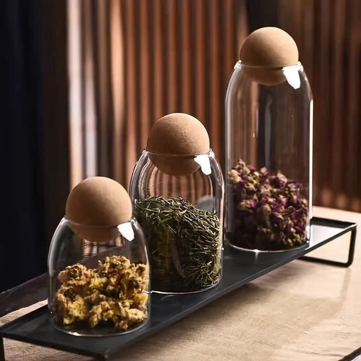 Eli Eco-Friendly Storage Jars | Glass & Cork Trio Set