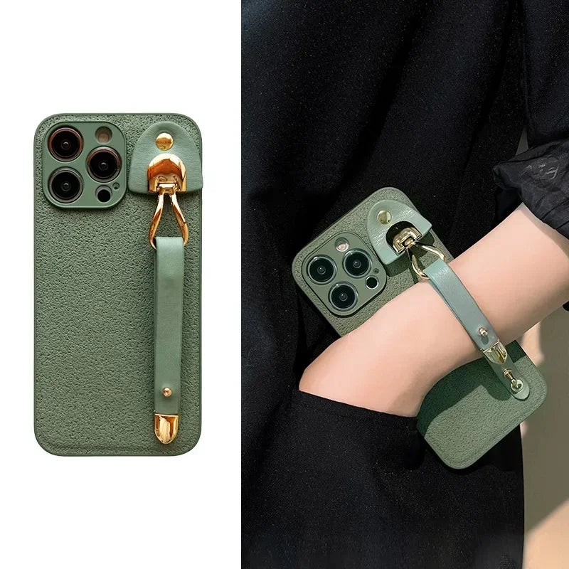 Lorenzo Leather Phone Case | Genuine Leather, Shockproof with Wrist Strap