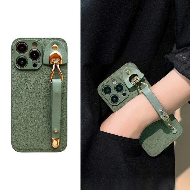 Lorenzo Leather Phone Case | Genuine Leather, Shockproof with Wrist Strap