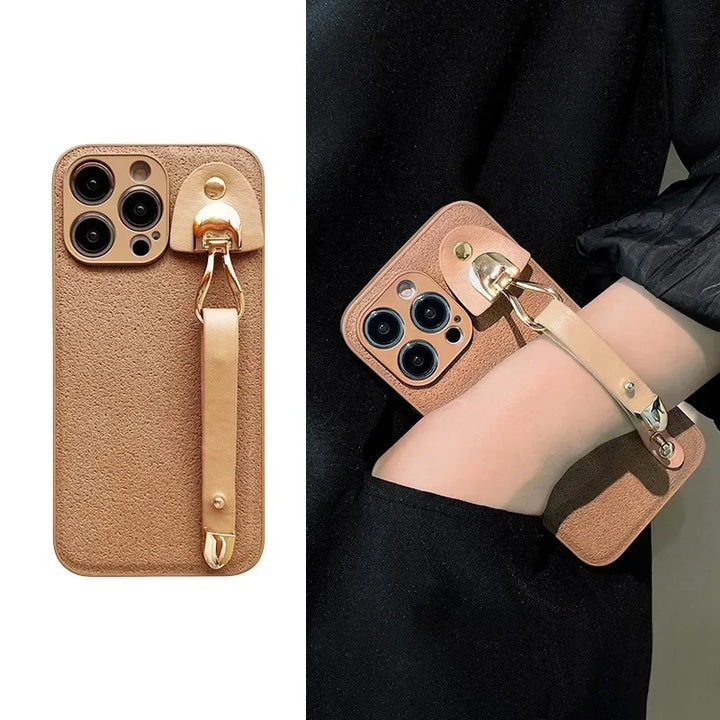 Lorenzo Leather Phone Case | Genuine Leather, Shockproof with Wrist Strap