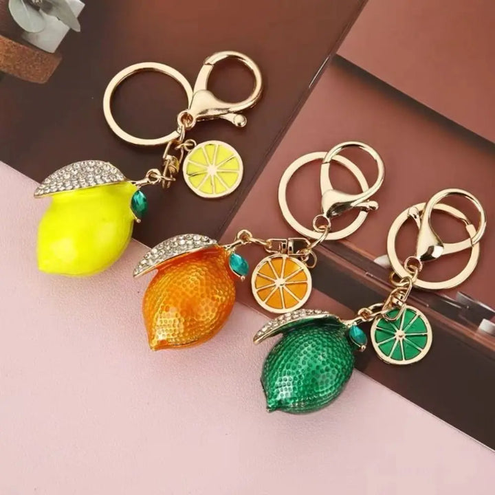 Handbag Jewelry Ornaments Lemon Keychain Alloy 3D Crafts Simulation Lemon Pendant Sweet Cute Lemon Charms Lady/Women