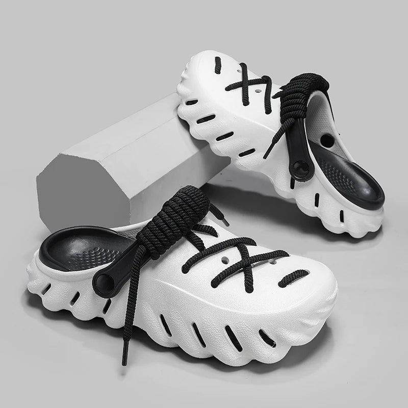 Brevon Women's Clogs | Customizable Laced Design, Lightweight Foam