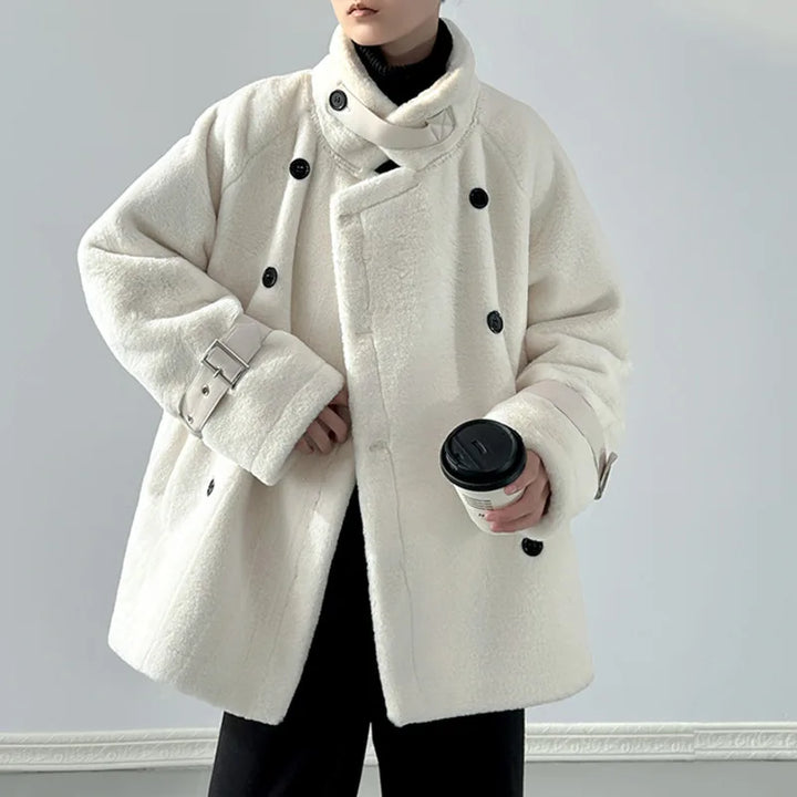 Milo Women's Trench Coat | Premium Lamb Wool, Double-Breasted Design