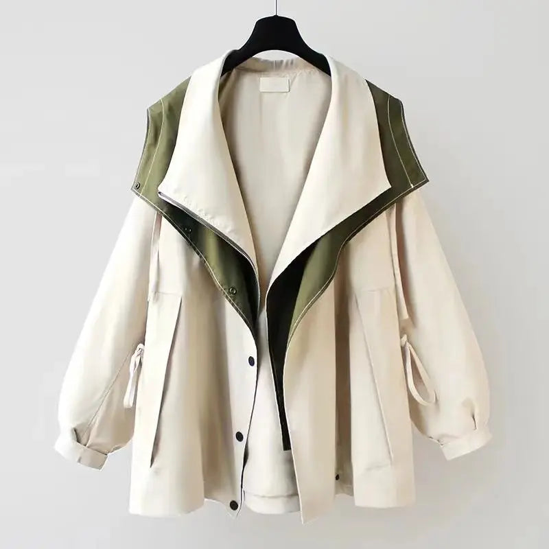 Sleek Women's Windbreaker Coat | Waterproof, Breathable Polyester Blend