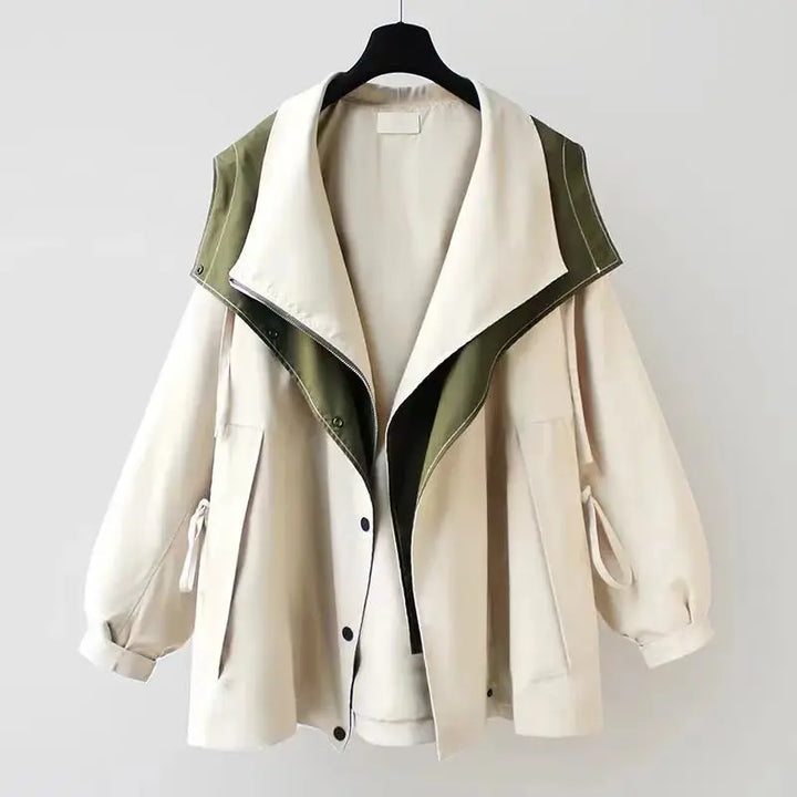 Sleek Women's Windbreaker Coat | Waterproof, Breathable Polyester Blend