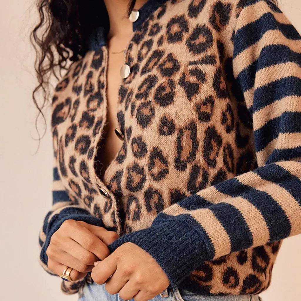 Ulysses Women's Cardigan | Bold Leopard Print, Soft Knit, Relaxed Fit