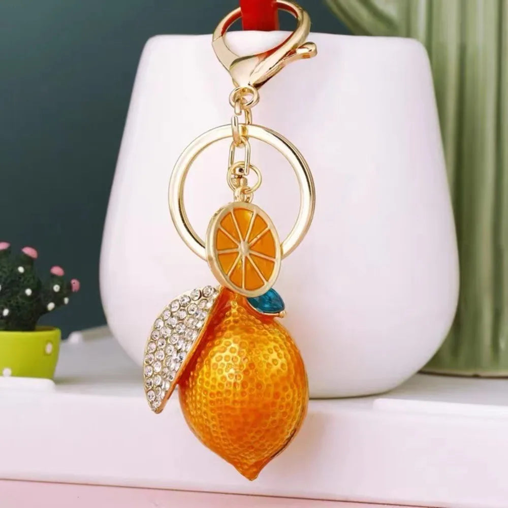Handbag Jewelry Ornaments Lemon Keychain Alloy 3D Crafts Simulation Lemon Pendant Sweet Cute Lemon Charms Lady/Women
