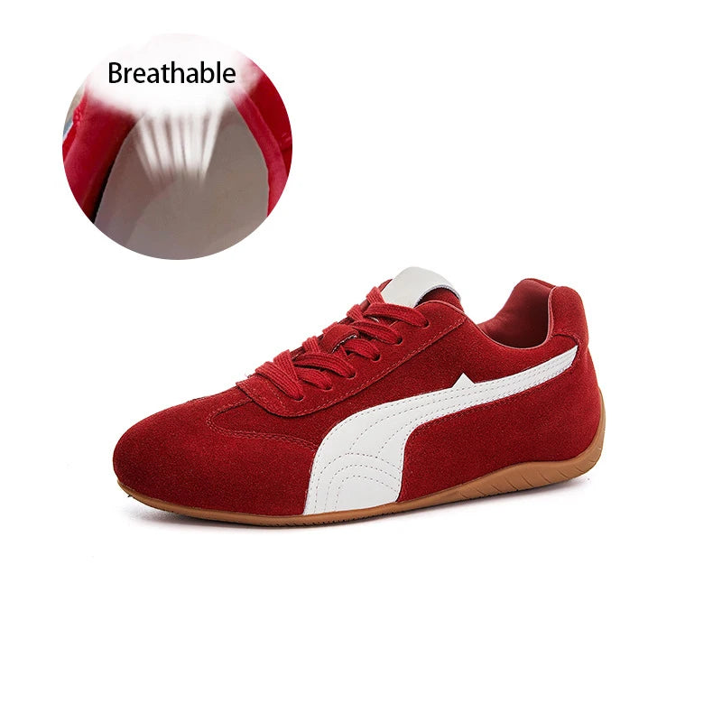 Bella Women's Sneakers | Breathable Cow Suede, Lightweight Leopard Print