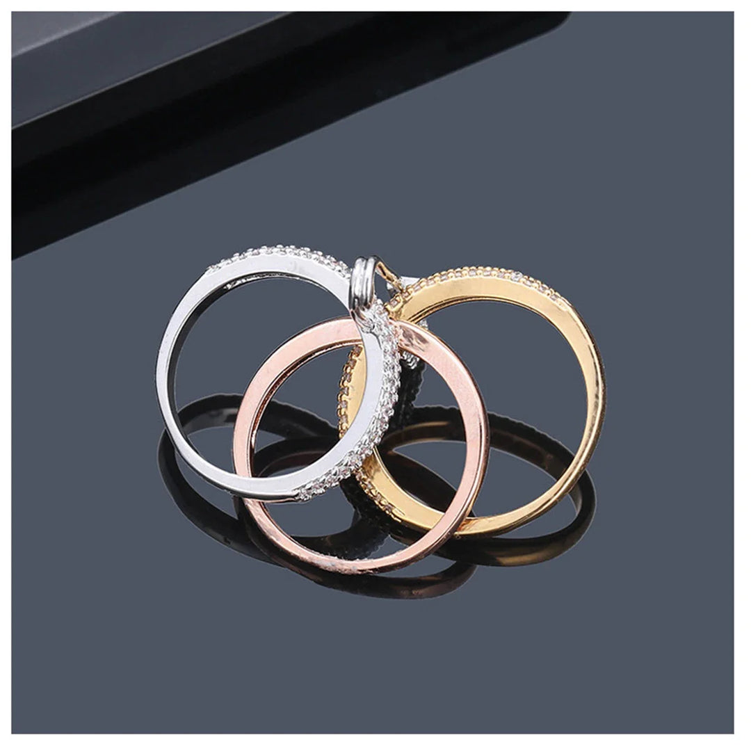 Ava Women's Linked Ring | Three-Layered Design
