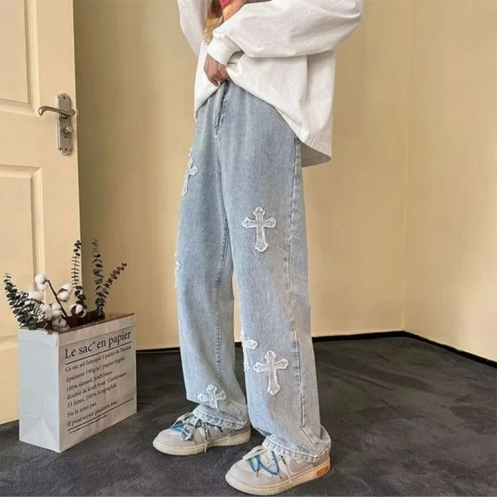 Tide Men's High Street Jeans | Y2K American Retro Style